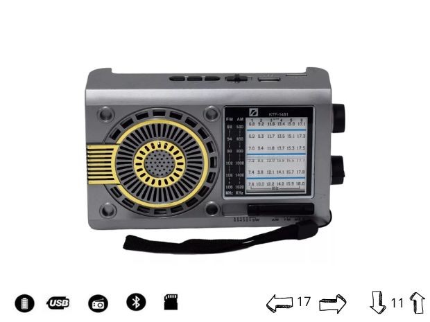 &u+ PARLANTE BT BLUETOOTH KTF-2027 RADIO SOLAR / AM - FM / AUX